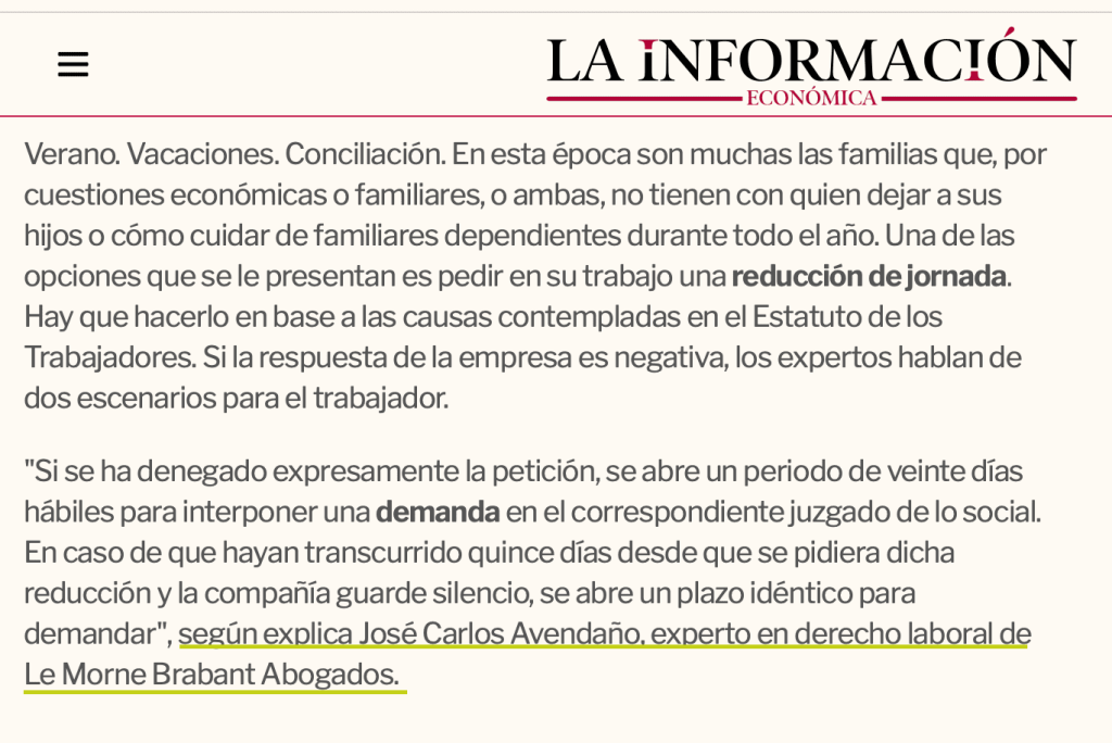 Reducción de jornada laboral: ¿qué hago si la empresa me la deniega?