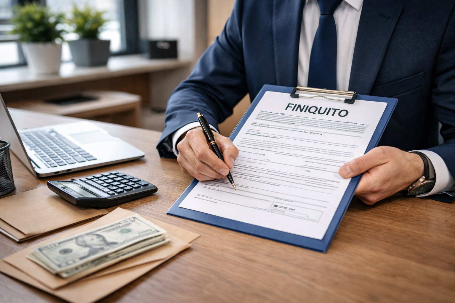 Documento de finiquito laboral